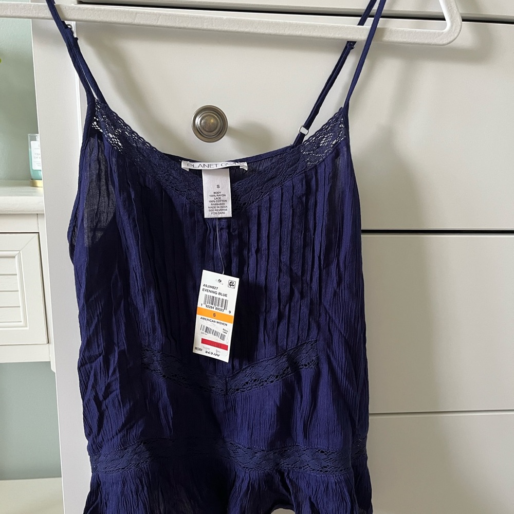 Planet Gold Deep Blue Lace Cami size Small